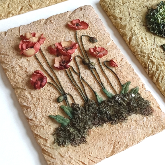 Set of 4 Floral 3D Paintings/ Murals - Picture 4 of 14